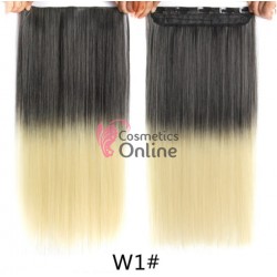 Extensie de par cu 5 Clips On delux dubla dreapta de 60 cm, Ombre Brunet cu Blond Cod 60W01# 